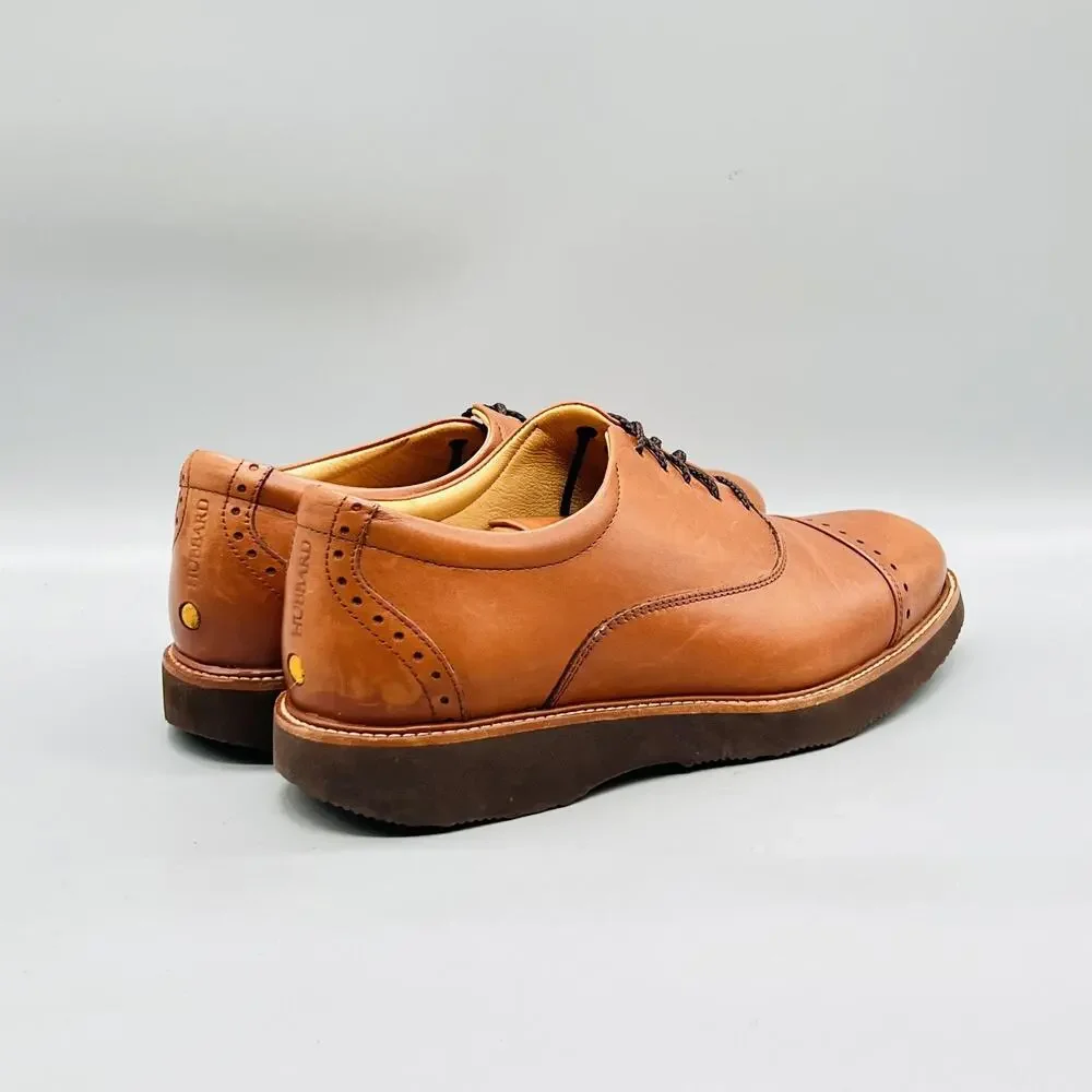 Samuel Hubbard Shoes Mens 7.5 Brown Leather Cap Toe Derby Oxford Dress Comfort
